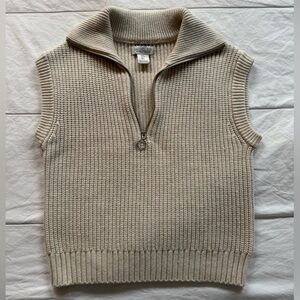 Rachel Zoe Cream Ribbed Knit Vest